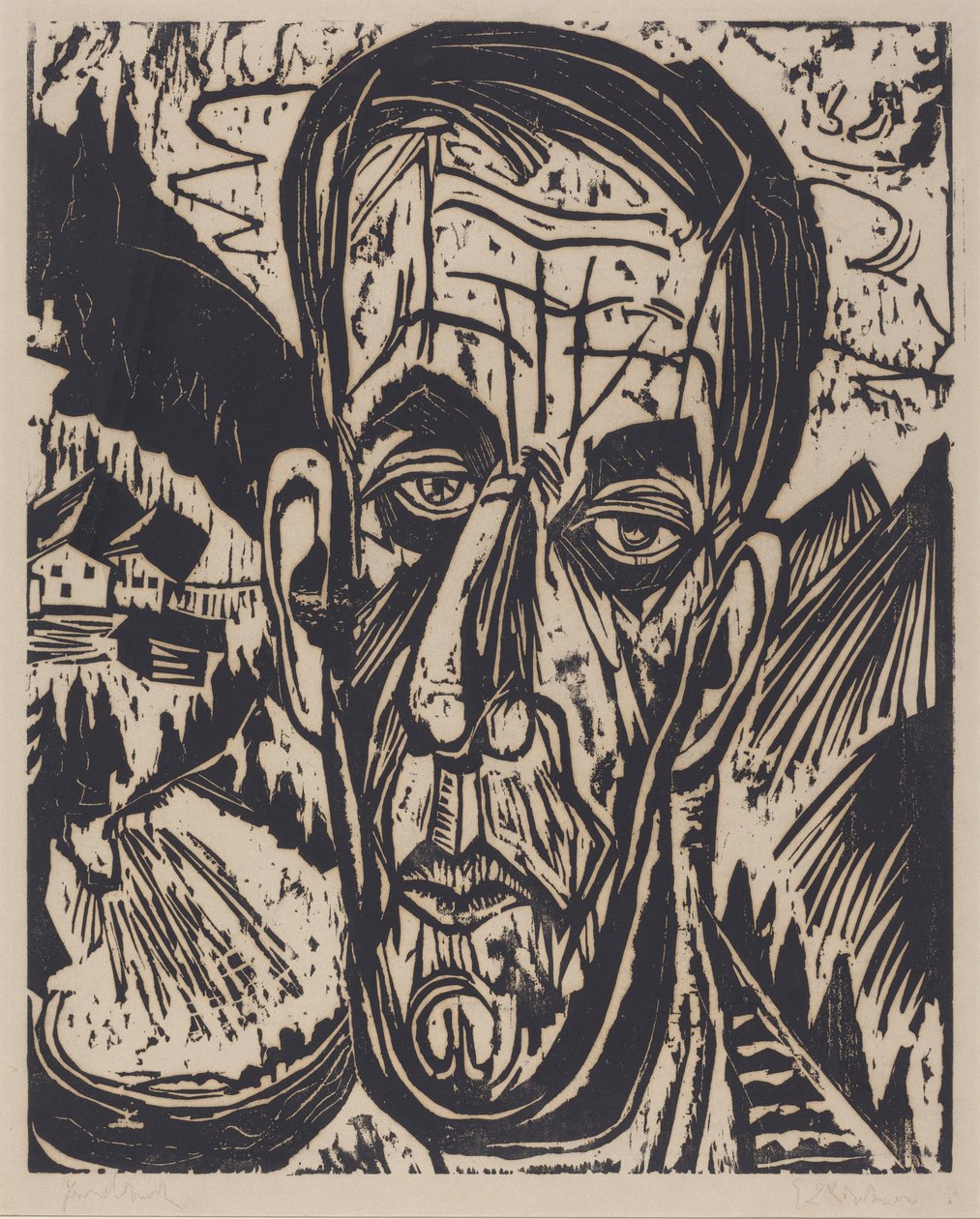 Head of van de Velde, Bright (Kopf van de Velde, Hell) de Ernst Ludwig Kirchner