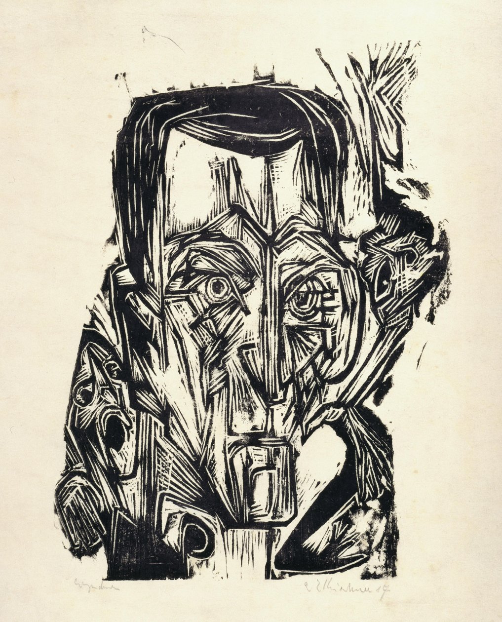 Cabeza del poeta Frank I de Ernst Ludwig Kirchner