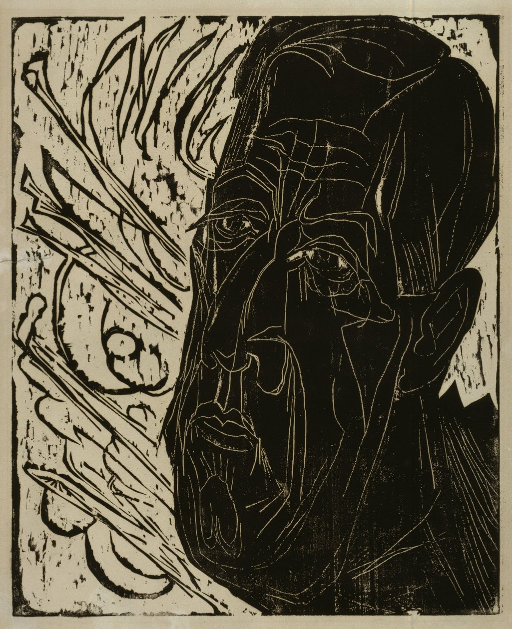 Cabeza de Henry van de Velde (oscura) - Cabeza negra de van de Velde de Ernst Ludwig Kirchner