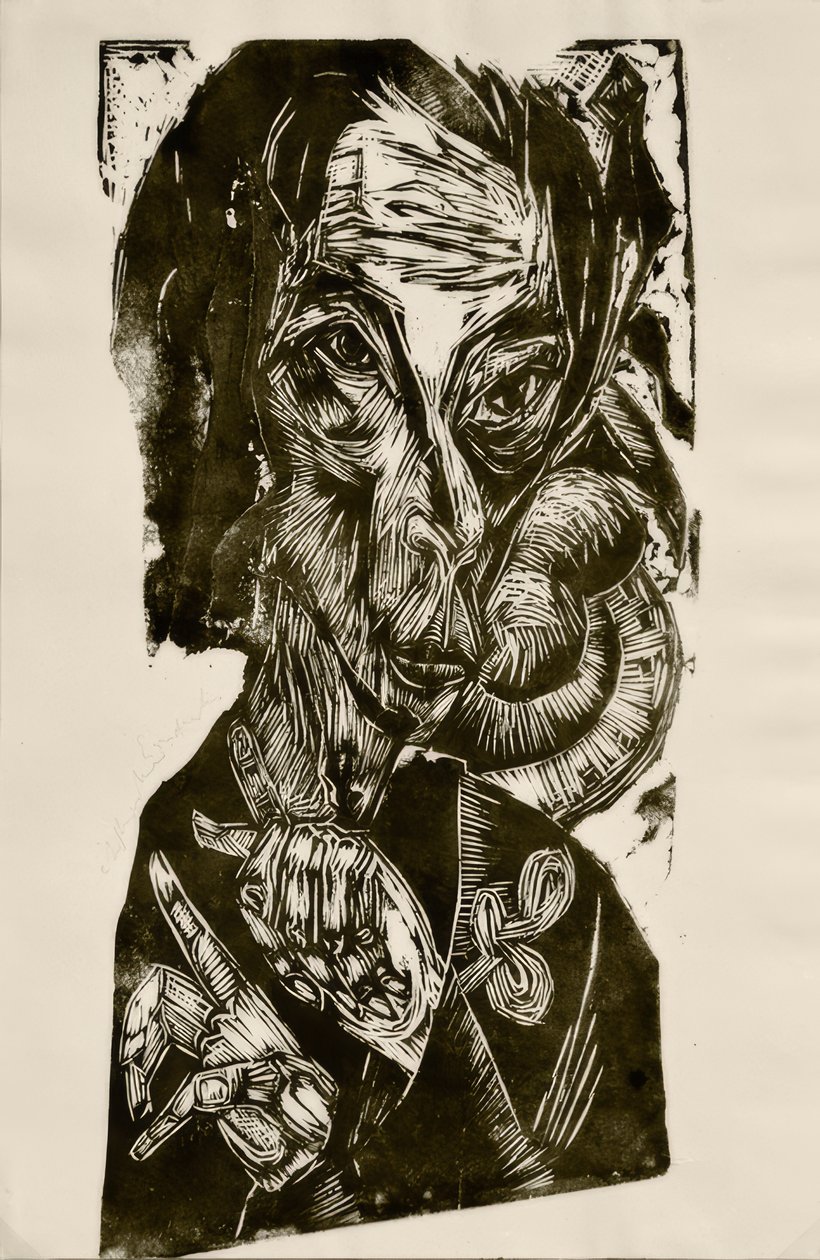 Cabeza del Enfermo - Autorretrato de Ernst Ludwig Kirchner