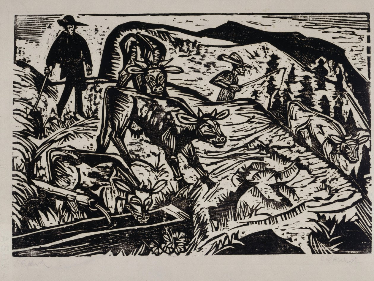 Vacas y pastores de Ernst Ludwig Kirchner