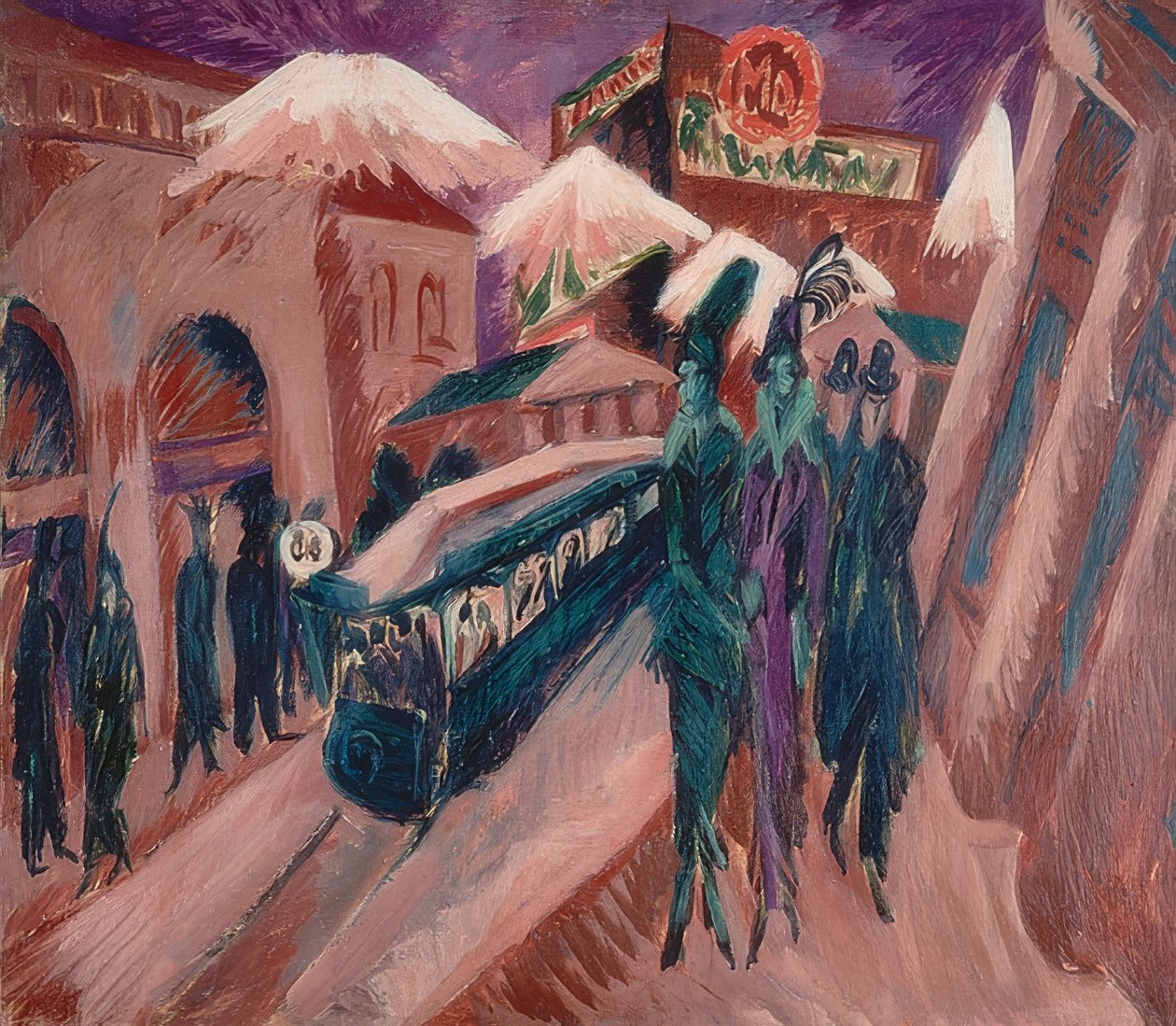 Calle de Leipzig con tranvía eléctrico de Ernst Ludwig Kirchner