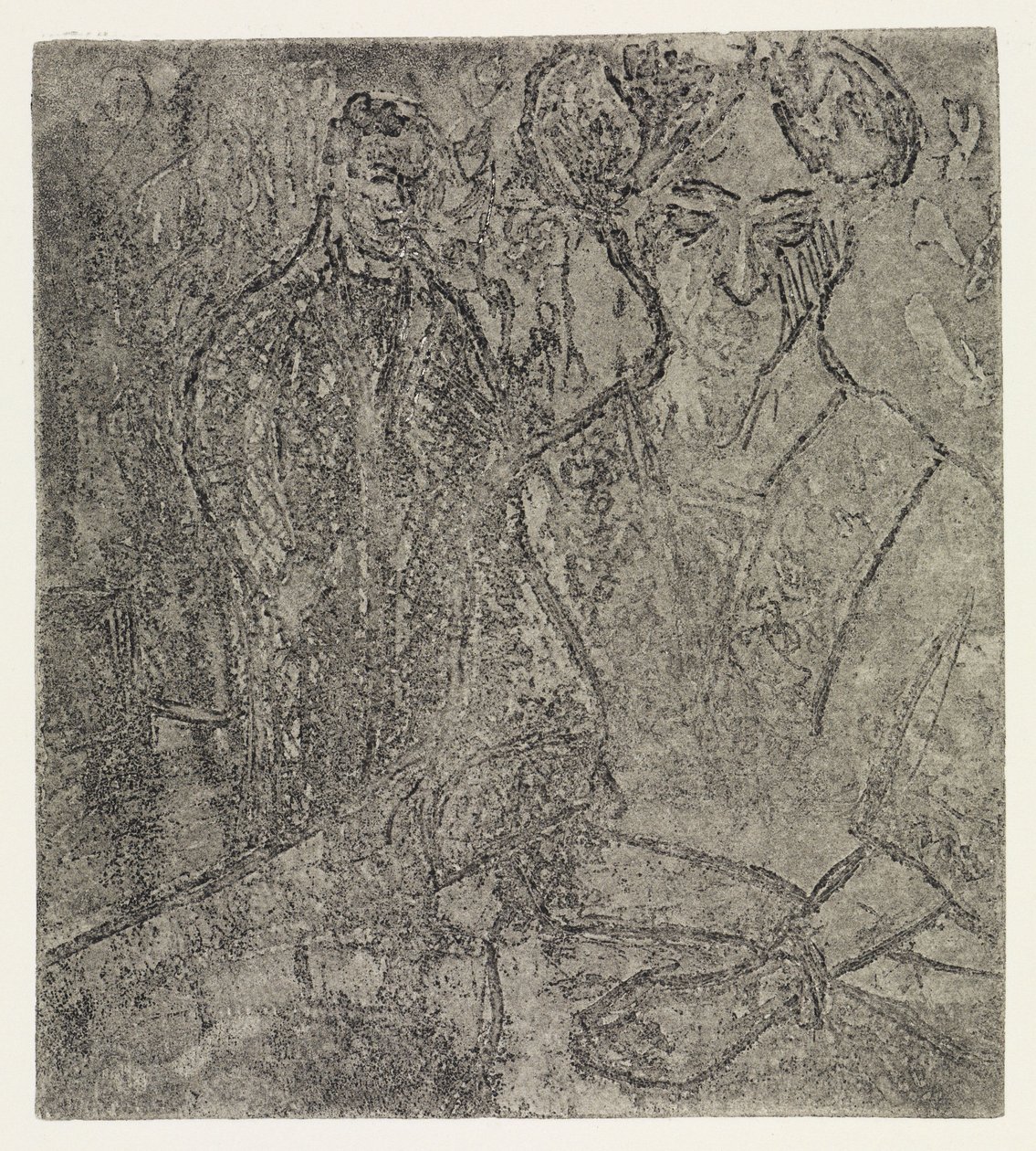 Hombre y mujer sentada / Mujer rubia y mujer morena de Ernst Ludwig Kirchner