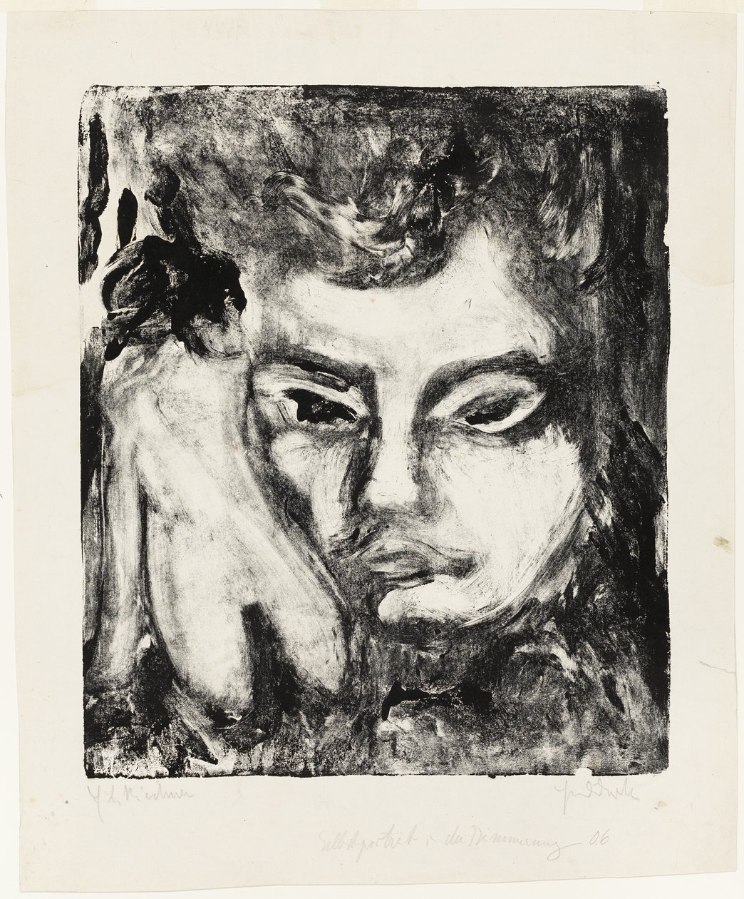 Cabeza de hombre con desnudo de Ernst Ludwig Kirchner