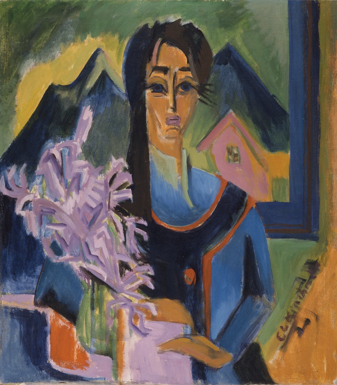 Maryli (Joven con un ramo de claveles) de Ernst Ludwig Kirchner