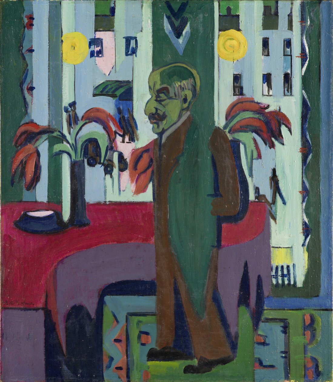 Max Liebermann en su estudio de Ernst Ludwig Kirchner