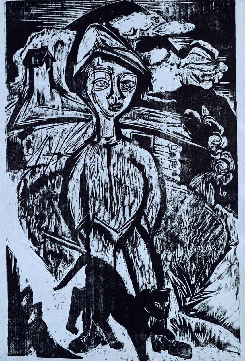 Joven montañés en tormenta, 1921 de Ernst Ludwig Kirchner