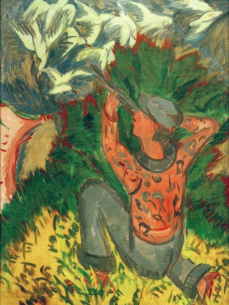 Cazador de gaviotas en el bosque de Ernst Ludwig Kirchner