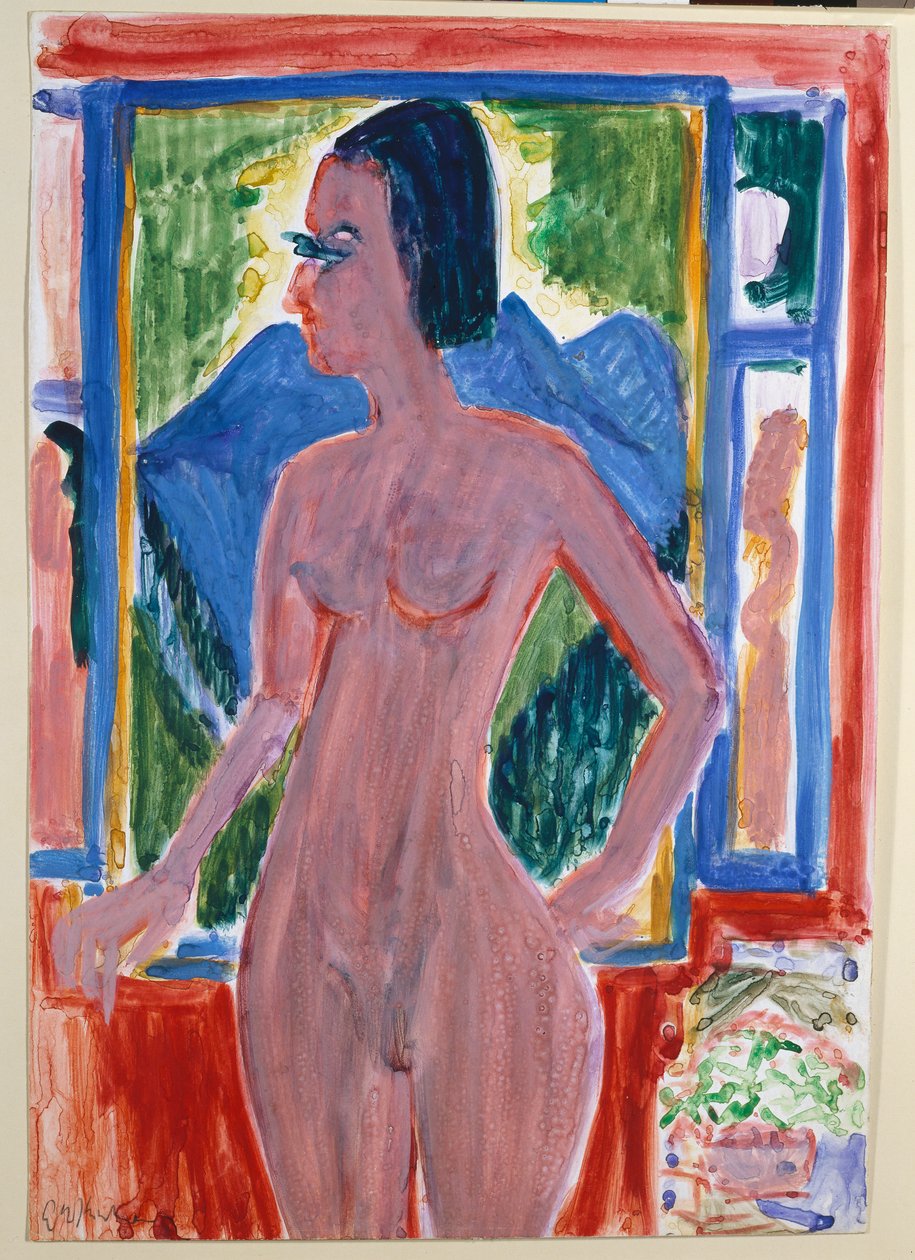 Mujer desnuda en la ventana de Ernst Ludwig Kirchner