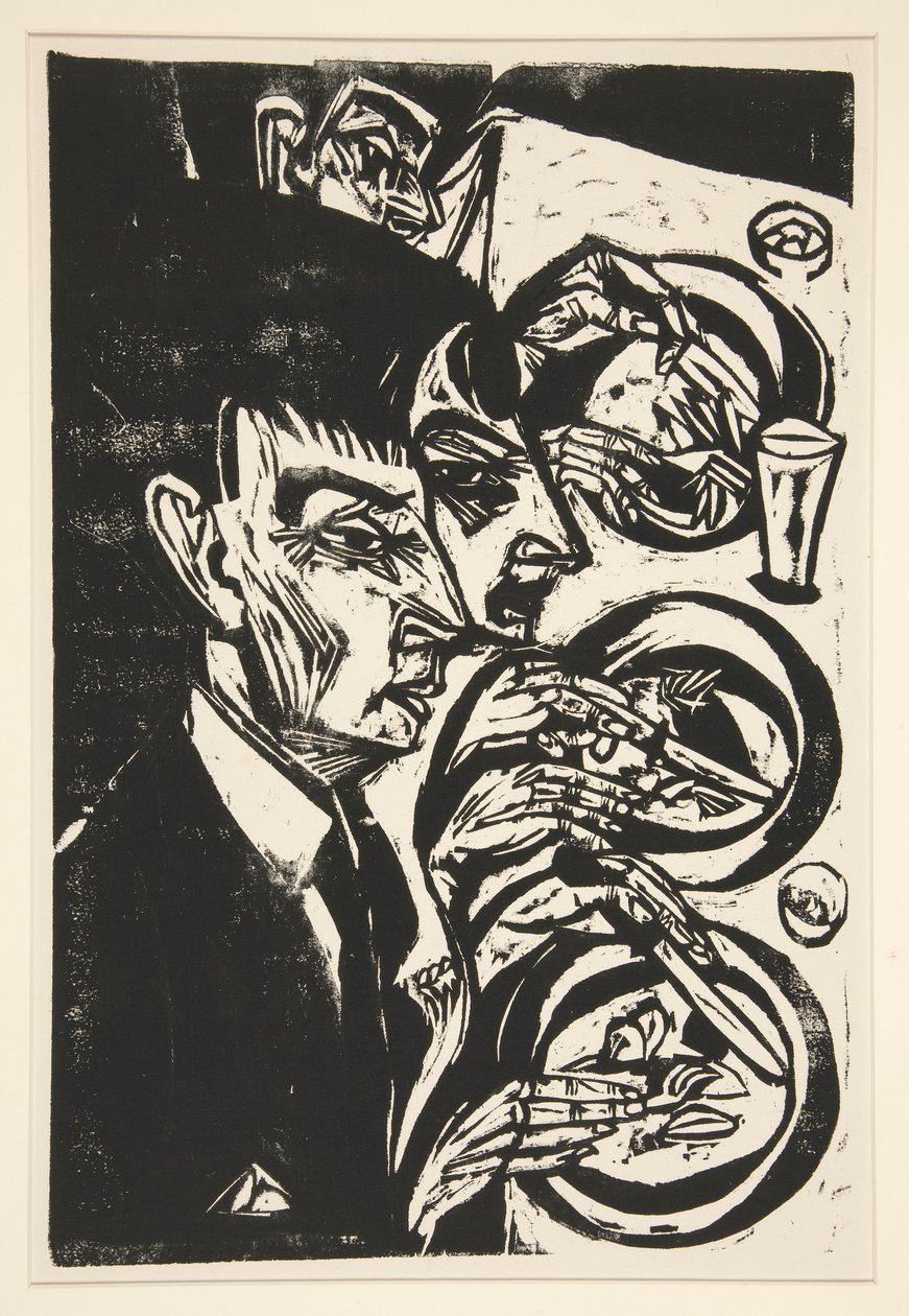 Nervoese beim Diner (Gente nerviosa en la cena) de Ernst Ludwig Kirchner
