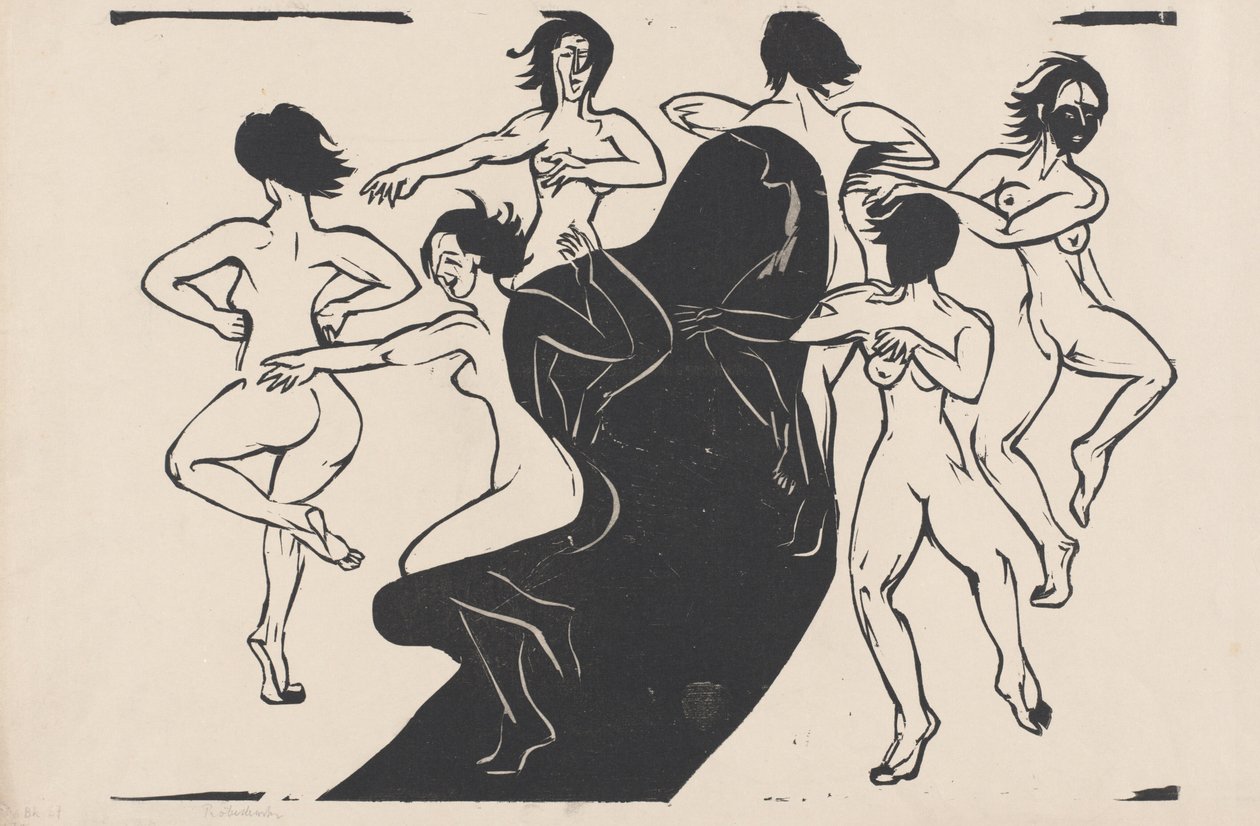 Desnudos bailando alrededor de una sombra de Ernst Ludwig Kirchner