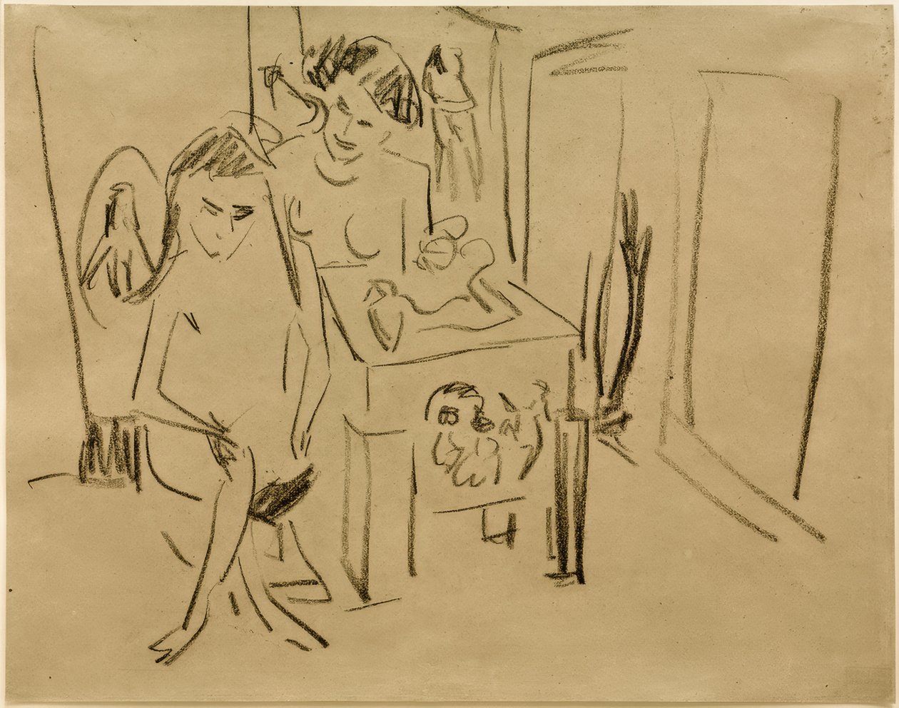 Sin título (Dodo y Fränzi en el estudio) de Ernst Ludwig Kirchner