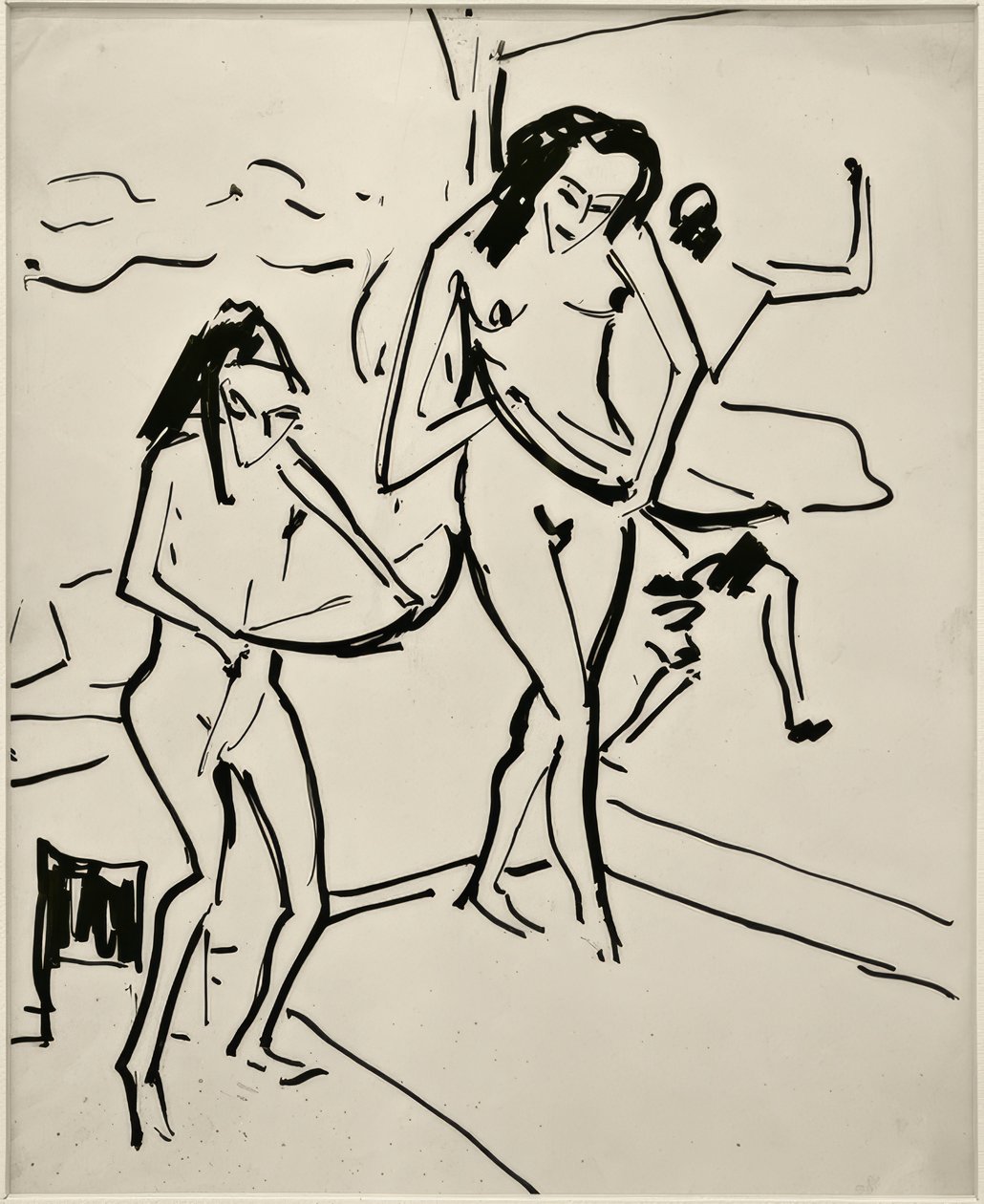 Sin título (Marcella y Senta con arco) de Ernst Ludwig Kirchner