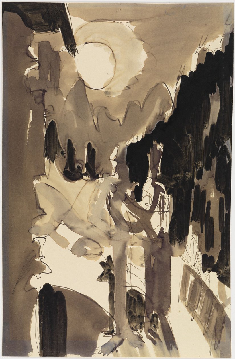Una pareja a la luz de la luna delante de la casa de Ernst Ludwig Kirchner