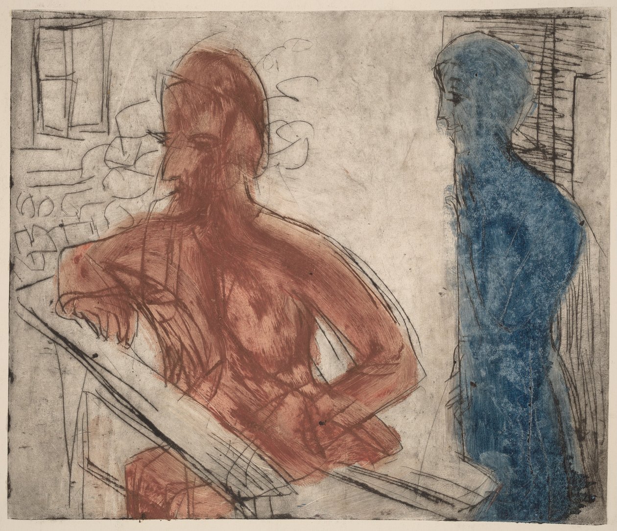 Campesino y muchacha de Ernst Ludwig Kirchner