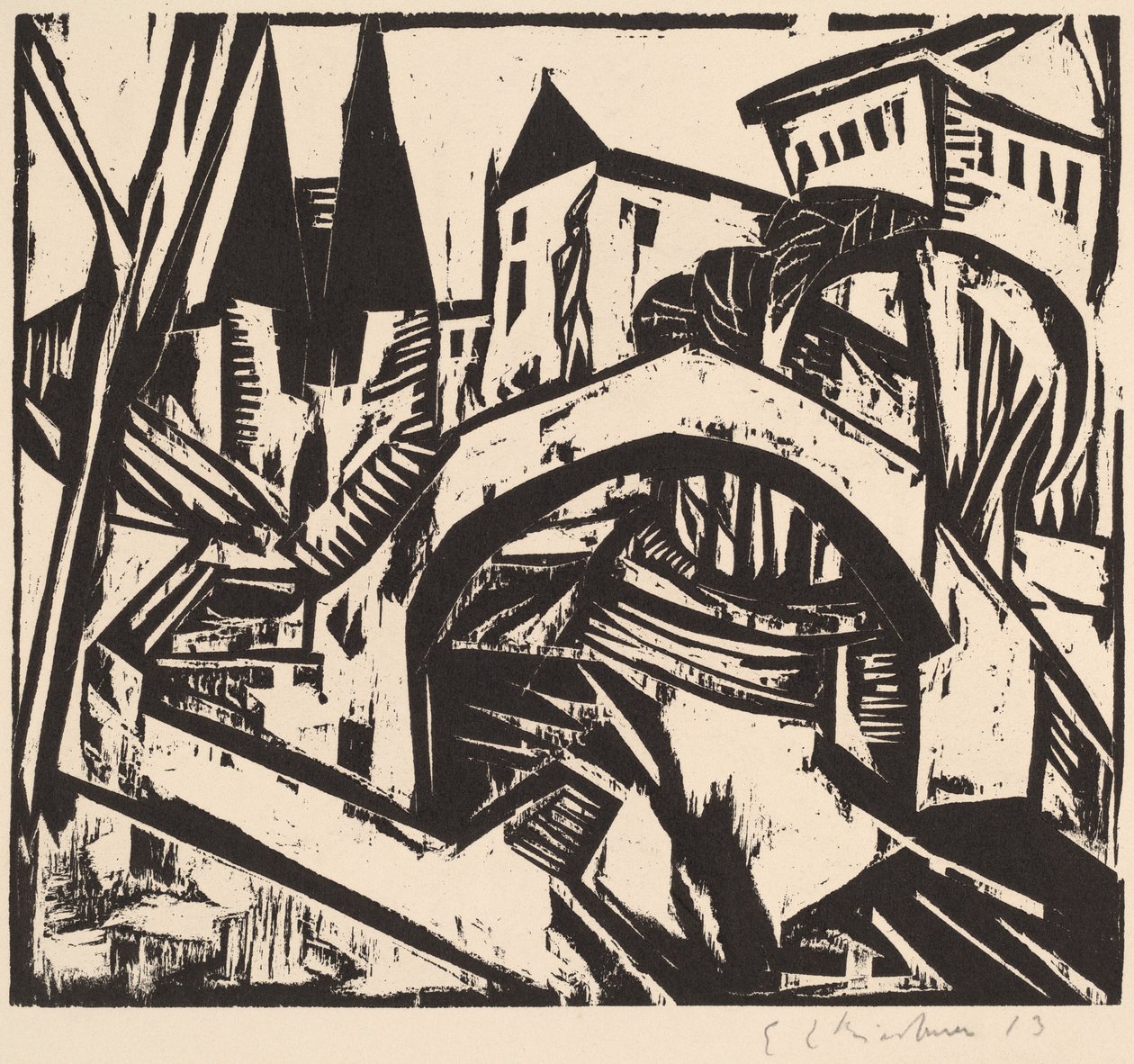 Ribera del río en Elisabeth (Berlín) de Ernst Ludwig Kirchner