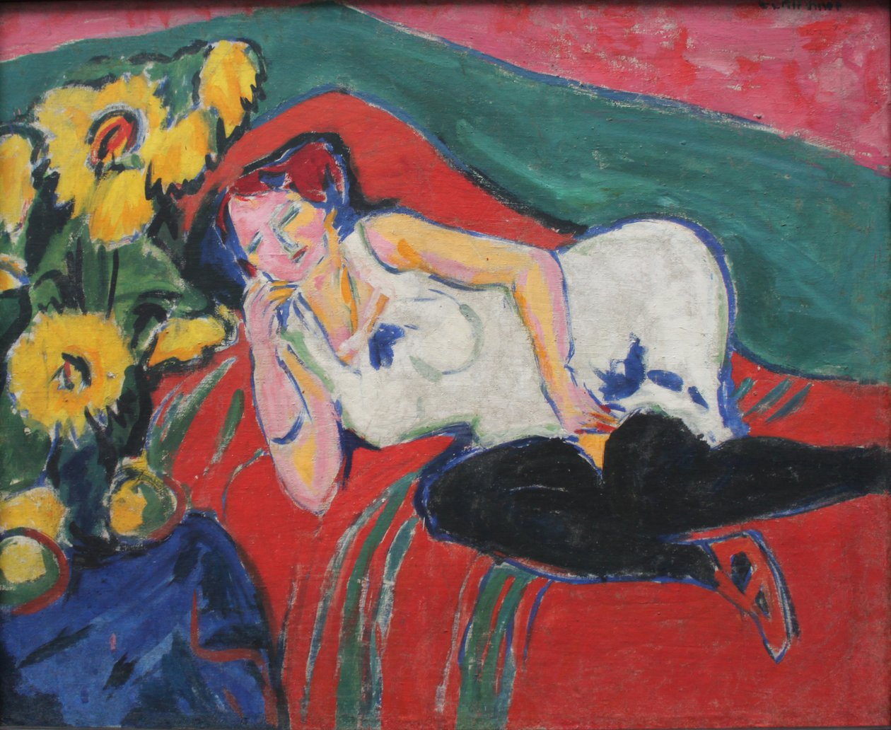 Mujer descansando en camisa blanca de Ernst Ludwig Kirchner