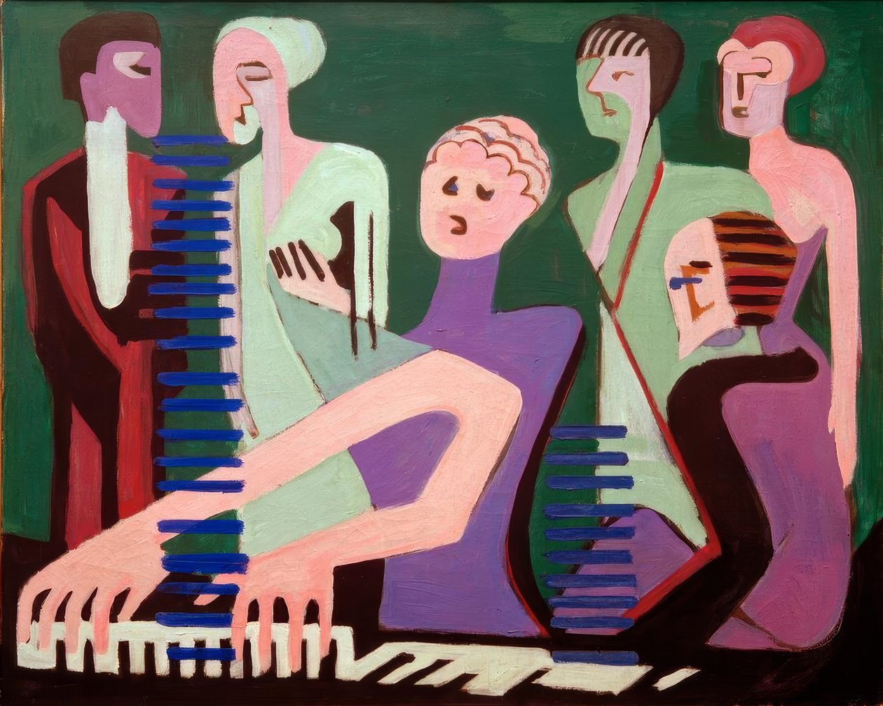 Cantante en el piano de Ernst Ludwig Kirchner