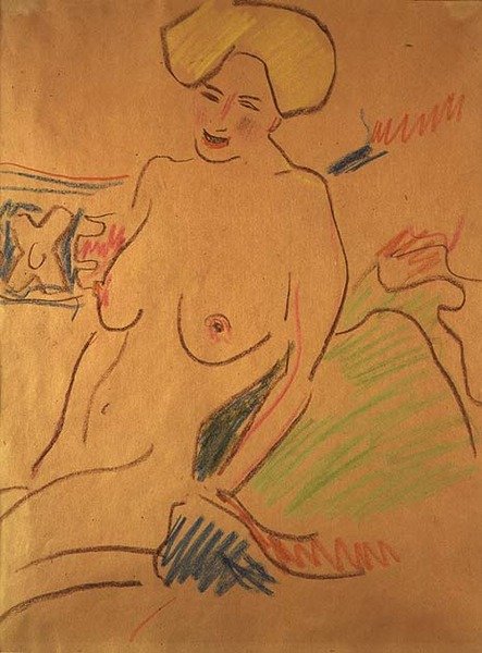 Desnudo sentado, c.1907 de Ernst Ludwig Kirchner