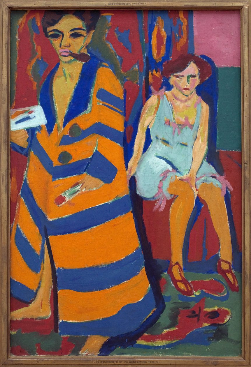 Autorretrato con modelo de Ernst Ludwig Kirchner