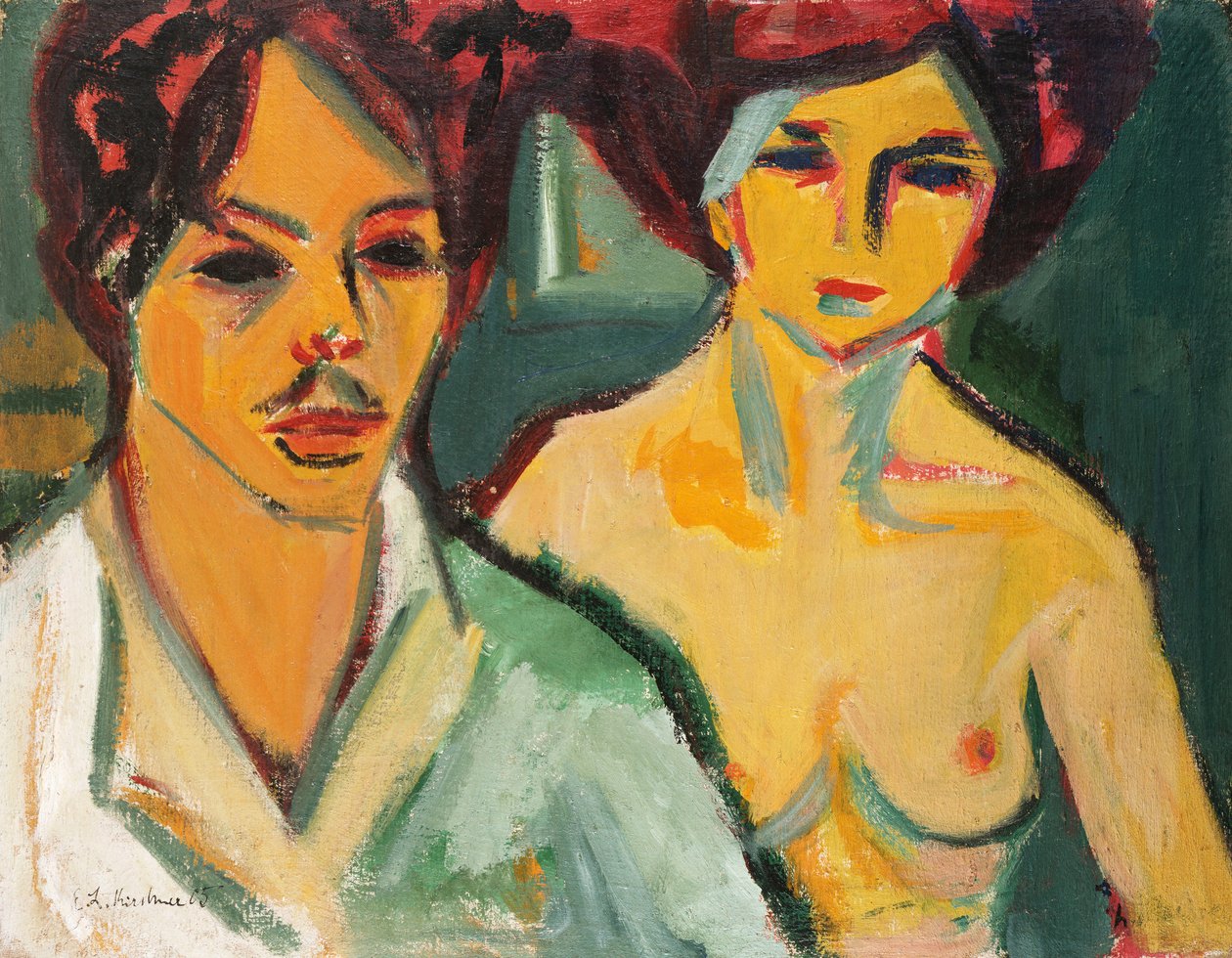 Autorretrato con modelo de Ernst Ludwig Kirchner