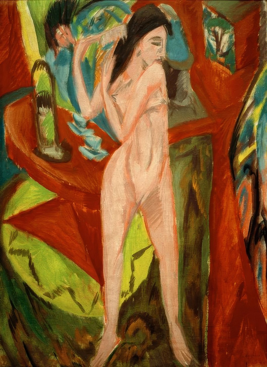 Desnudo peinándose de Ernst Ludwig Kirchner