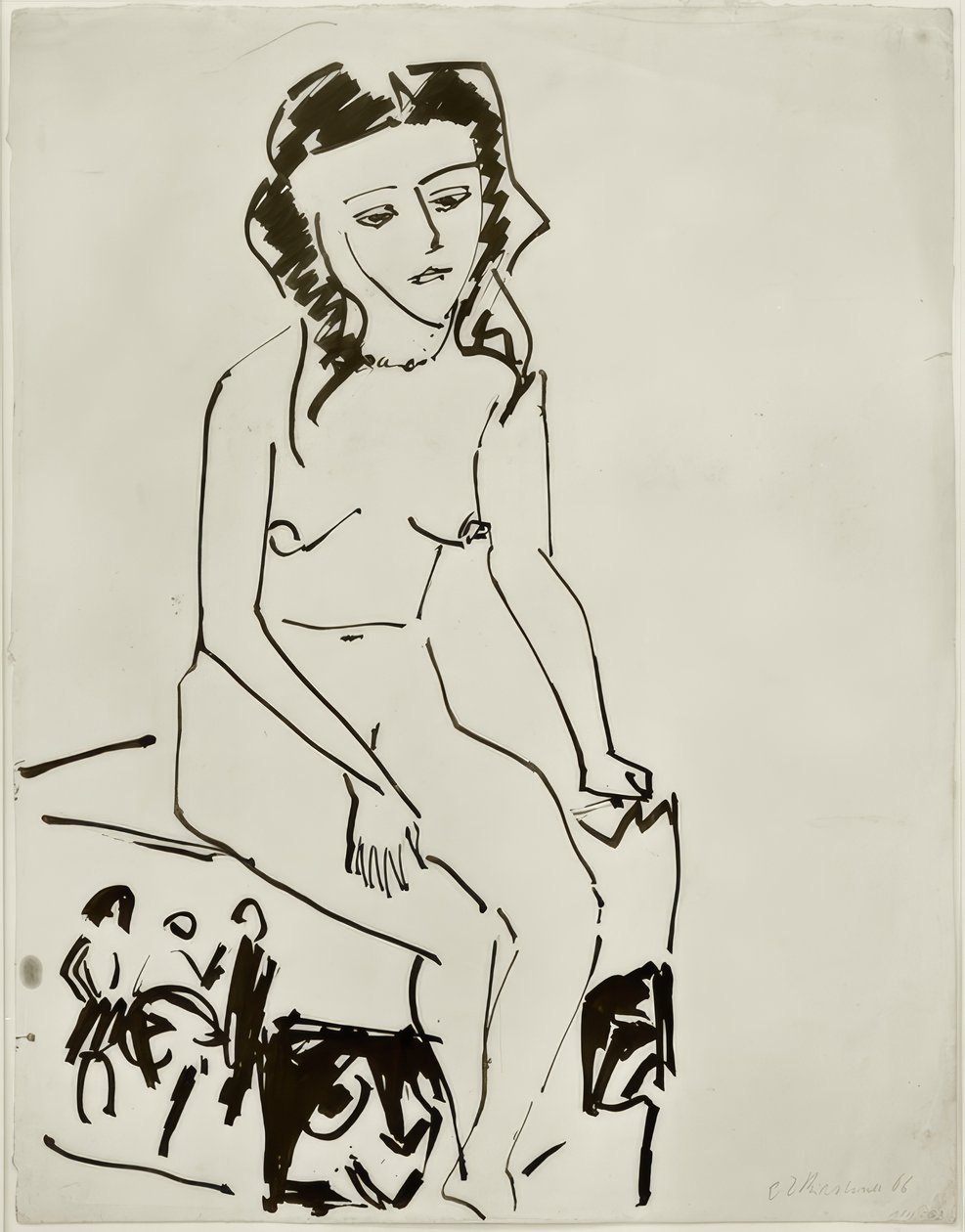Desnudo femenino sentado de Ernst Ludwig Kirchner