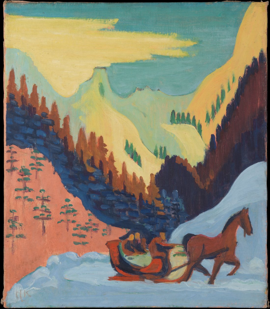 Paseo en trineo por la nieve de Ernst Ludwig Kirchner