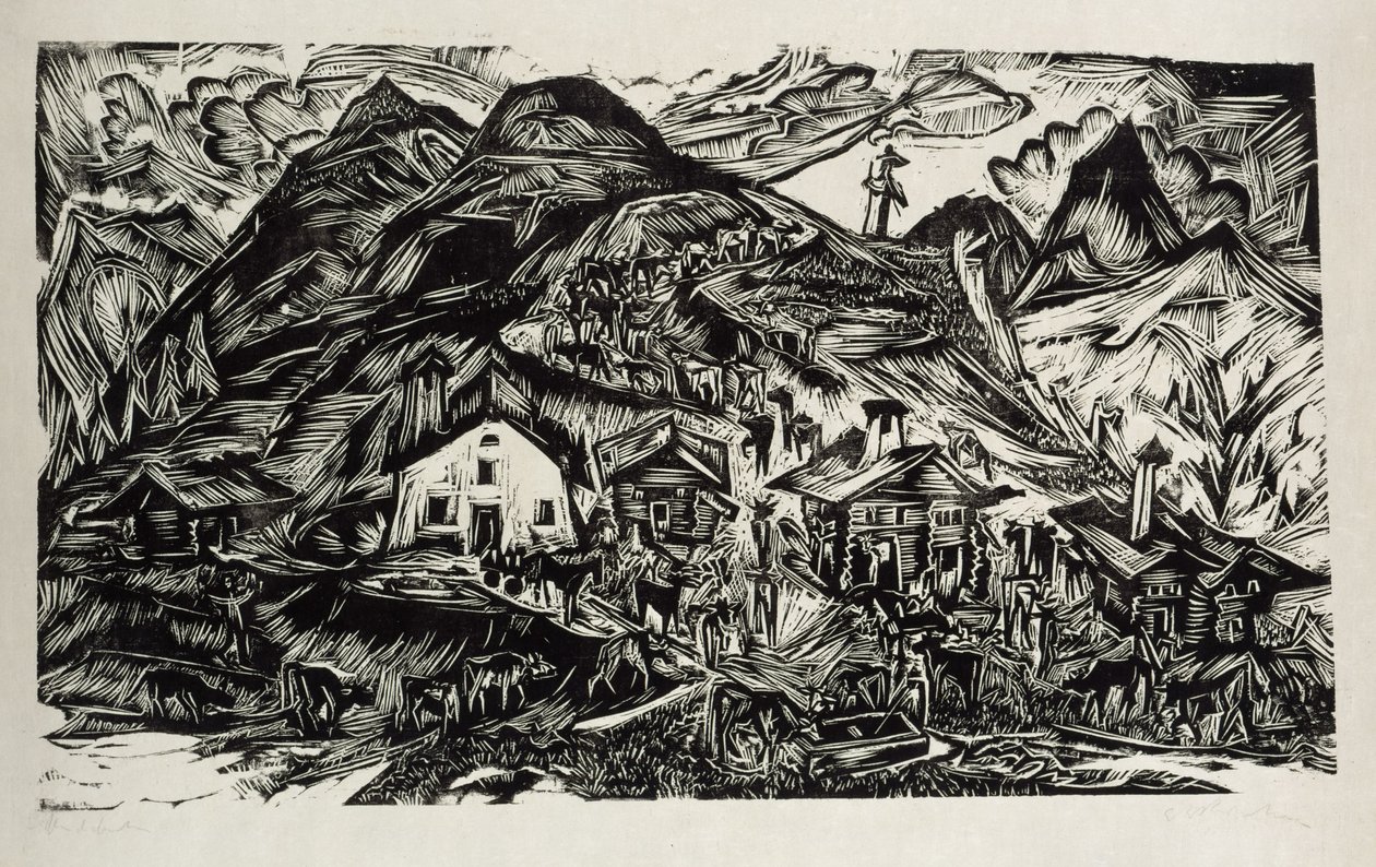 Stafelalp, vista general - subida al pasto alpino de Ernst Ludwig Kirchner