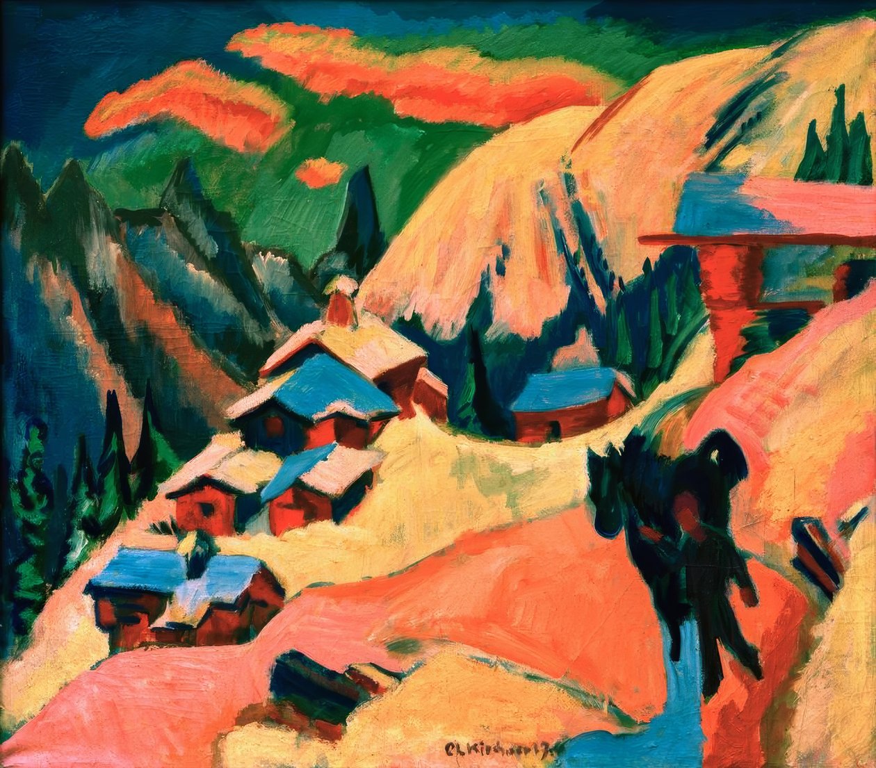 Stafelalp en la nieve de Ernst Ludwig Kirchner