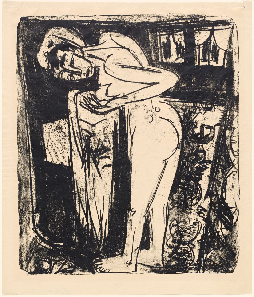 Desnudo de Pie en una Habitación de Ernst Ludwig Kirchner
