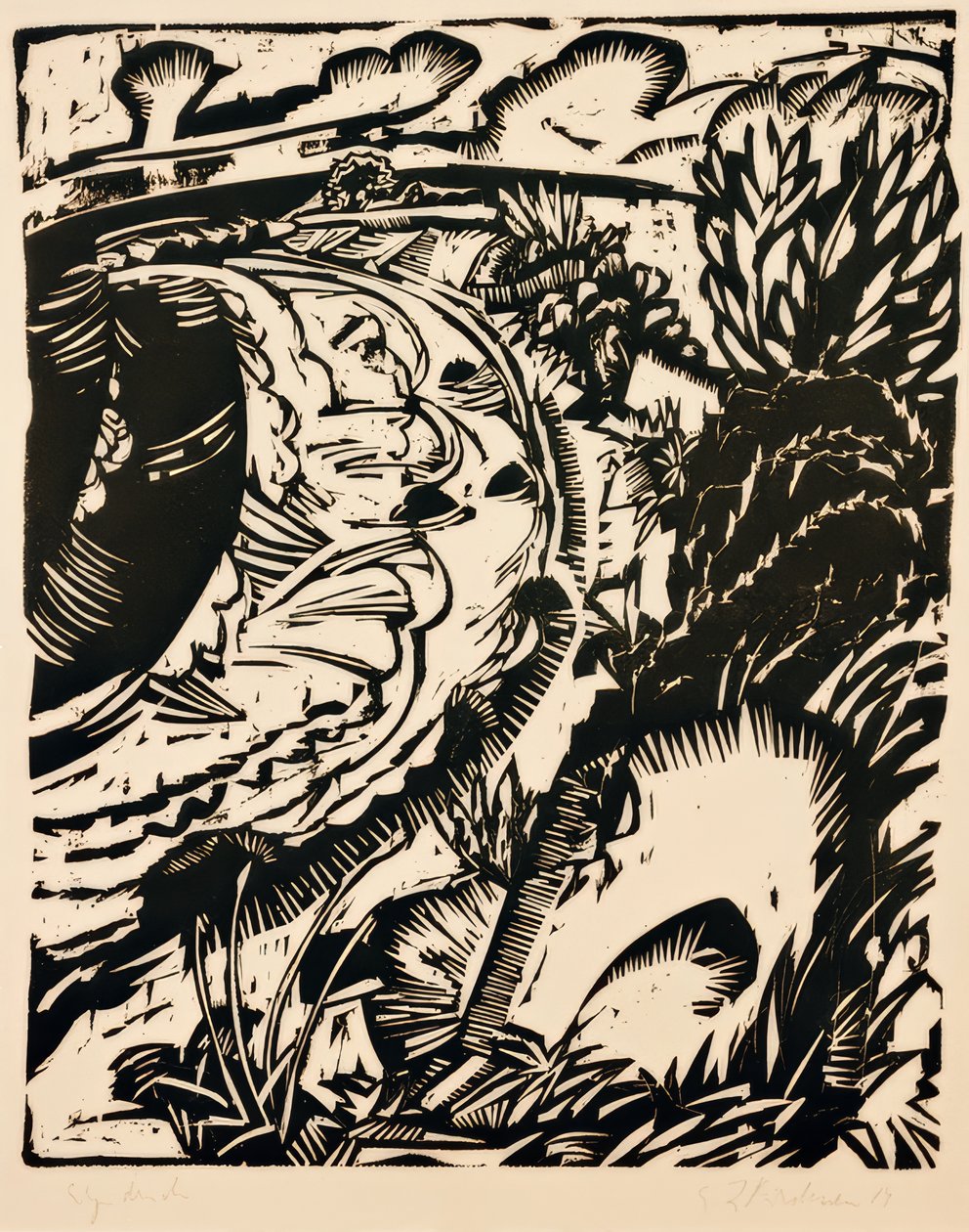 Acantilado con bahía redonda de Ernst Ludwig Kirchner