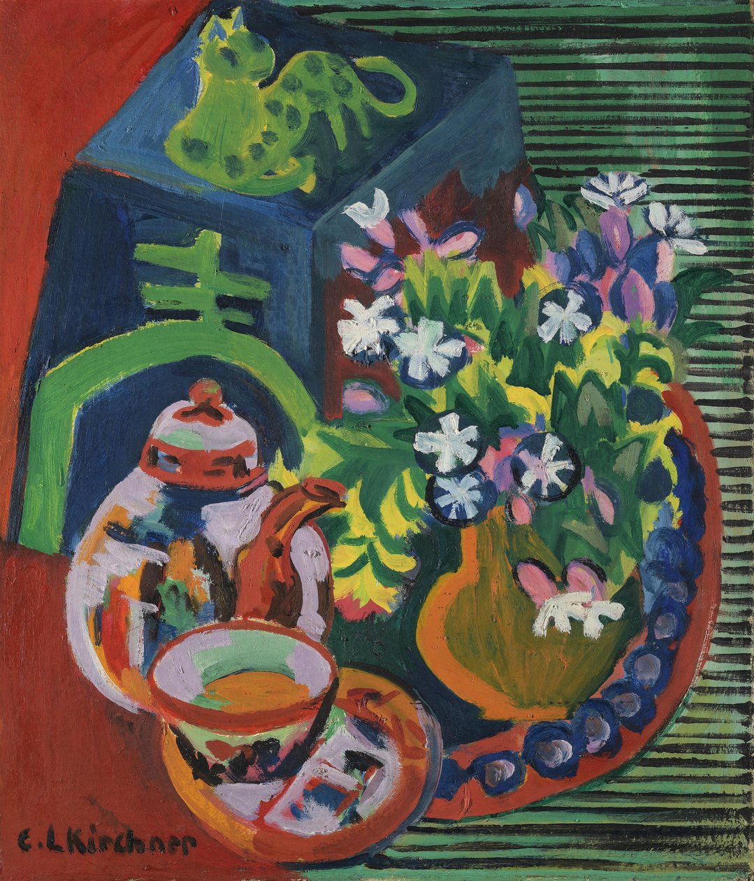 Naturaleza muerta con porcelana china de Ernst Ludwig Kirchner