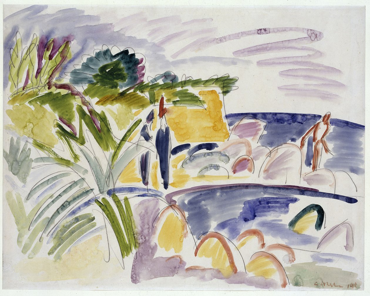 Playa en Fehmarn de Ernst Ludwig Kirchner