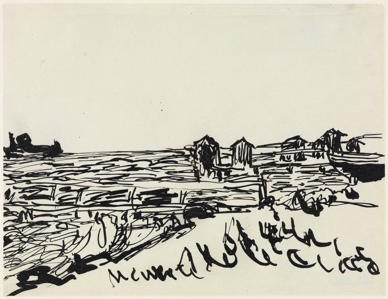 Playa con carros de baño de Ernst Ludwig Kirchner