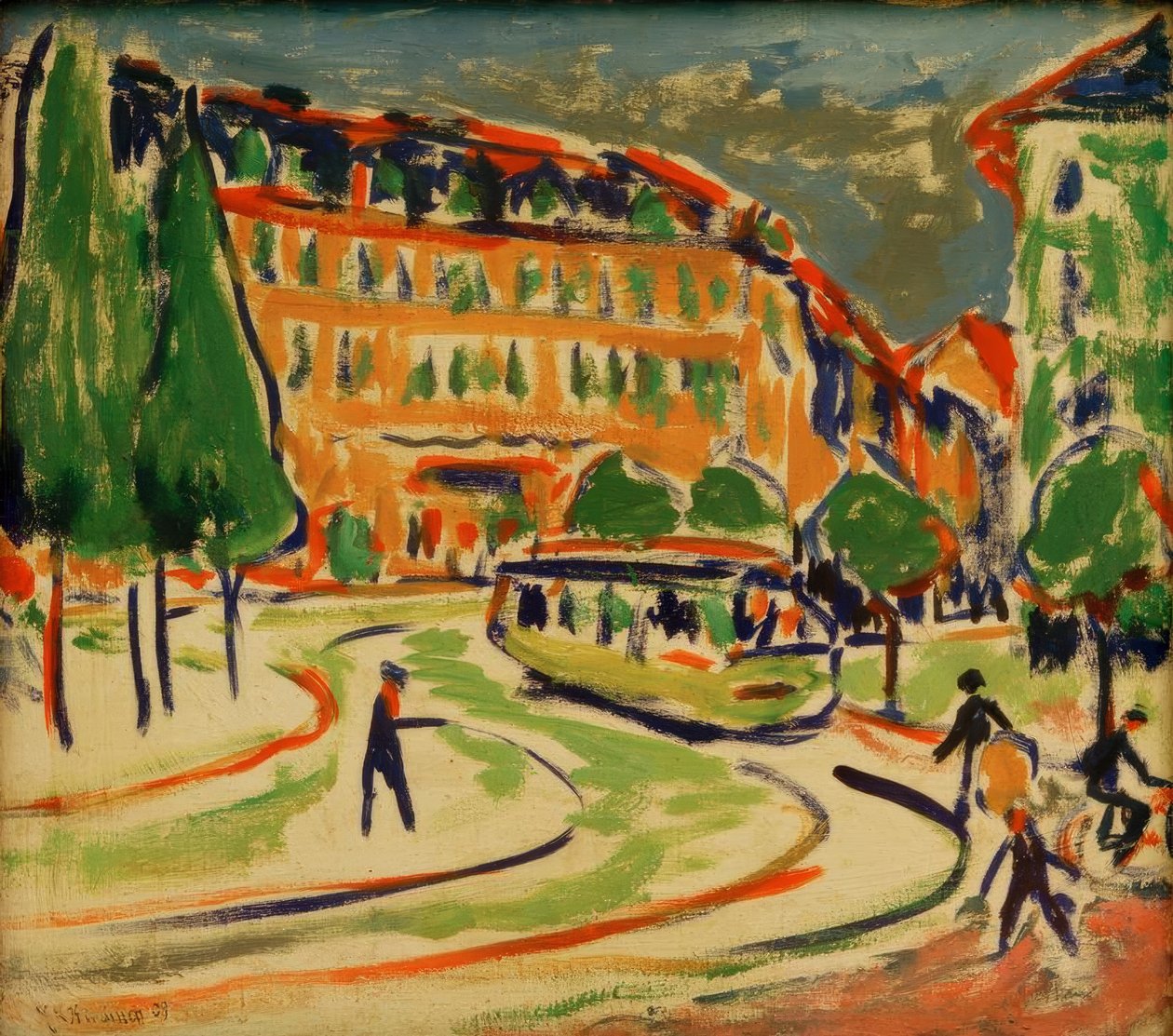 Tranvía en Dresde de Ernst Ludwig Kirchner