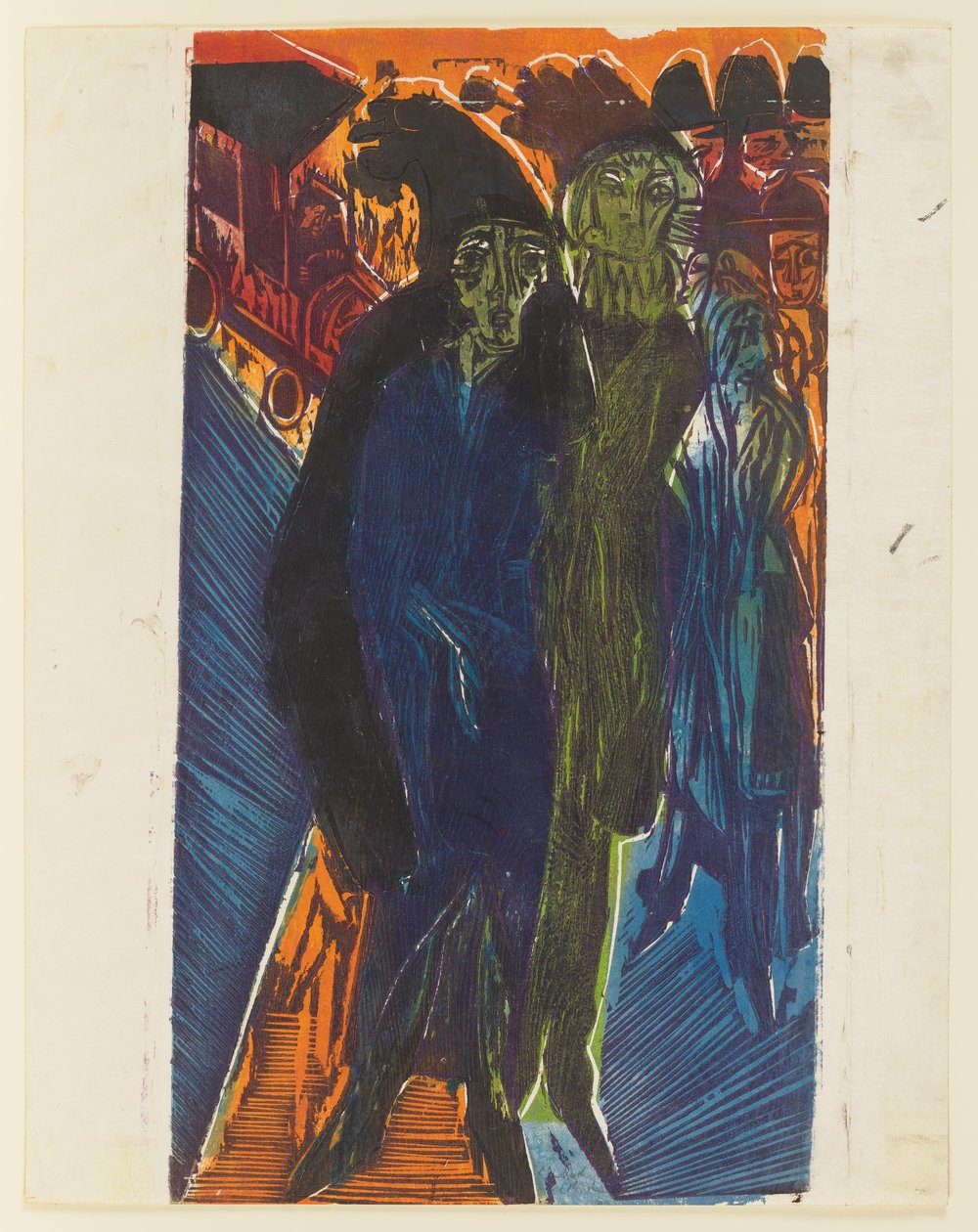 Escena callejera (basada en el cuadro «Escena callejera» de 1914) de Ernst Ludwig Kirchner
