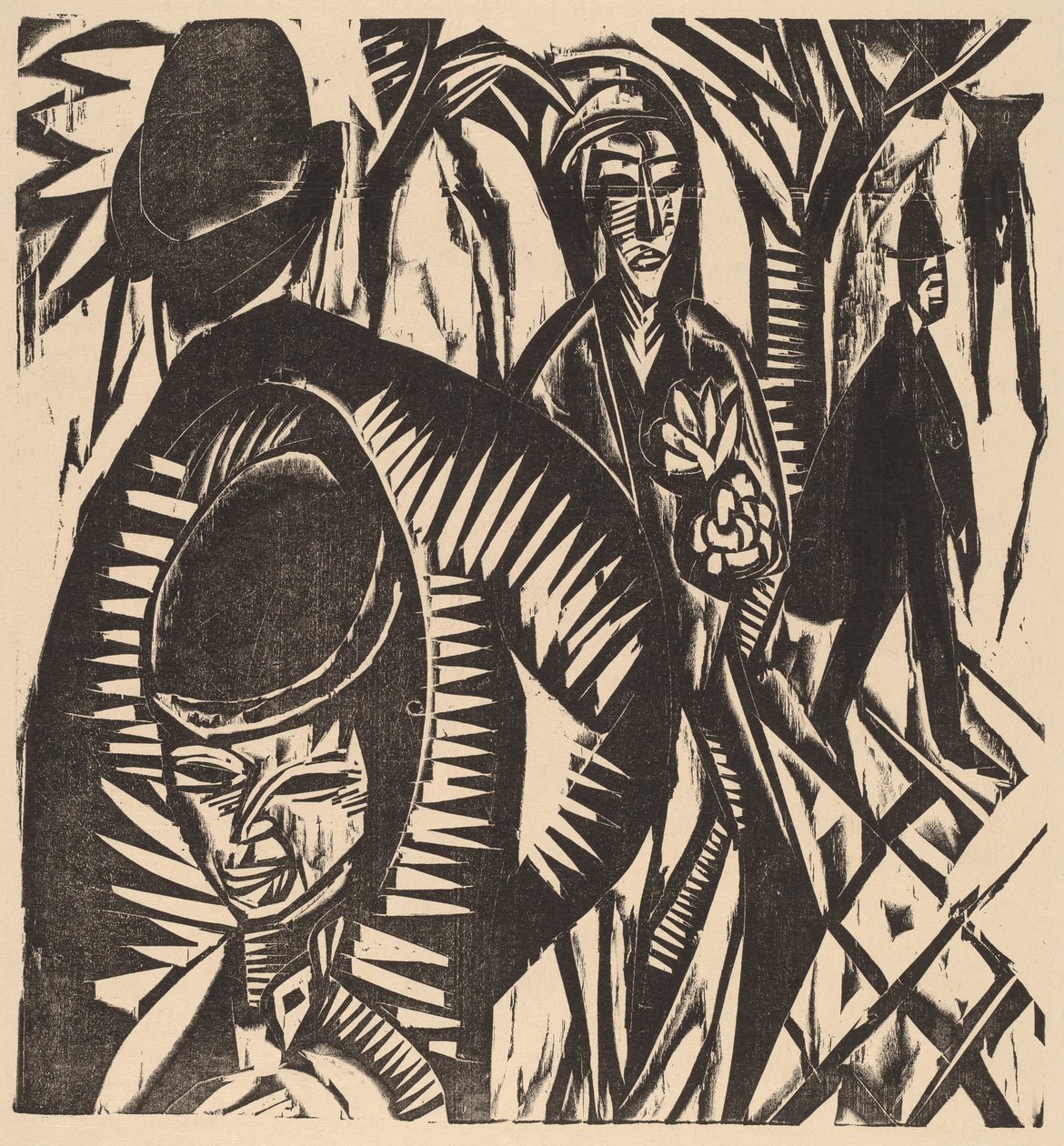 Escena Callejera Después de la Lluvia de Ernst Ludwig Kirchner