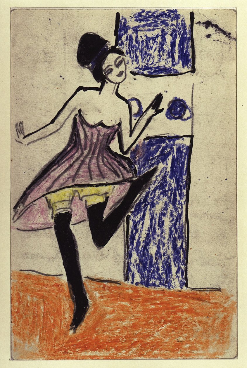 Tänzerin (Postkarte an Maschka Mueller) de Ernst Ludwig Kirchner