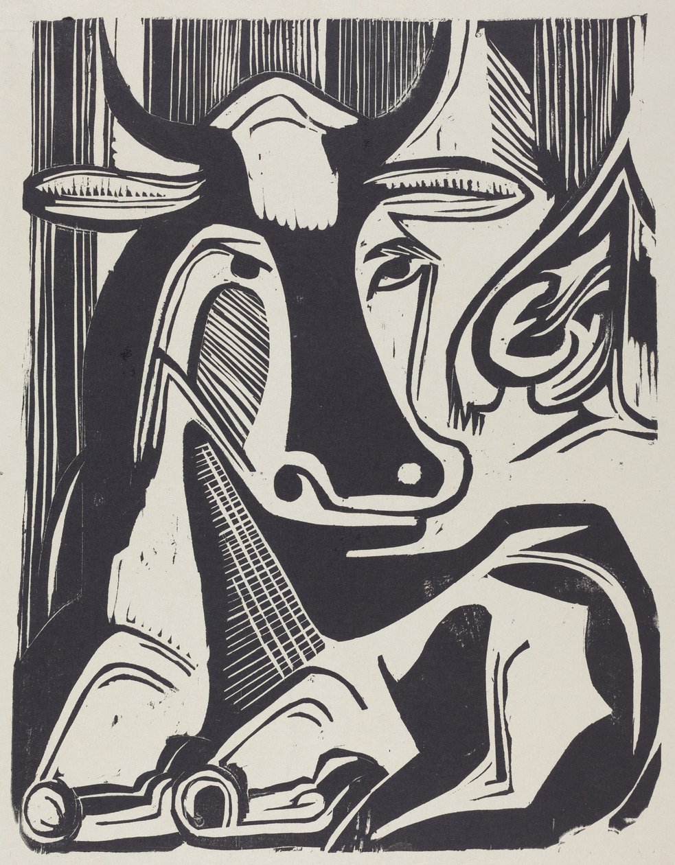 «La vaca grande tumbada» de Ernst Ludwig Kirchner