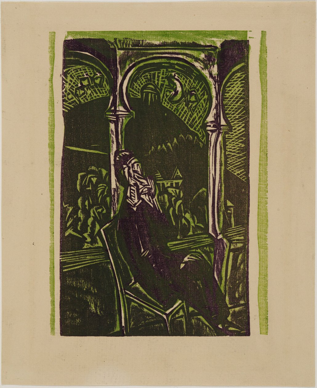 Hombre soñador - Botho Graef sentado en su balcón, Jena de Ernst Ludwig Kirchner