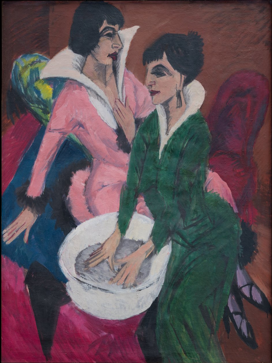 Dos mujeres junto a un fregadero; Las hermanas de Ernst Ludwig Kirchner