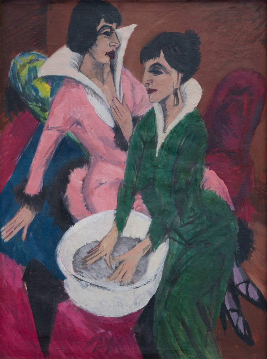 Dos mujeres con un lavabo; Las hermanas de Ernst Ludwig Kirchner