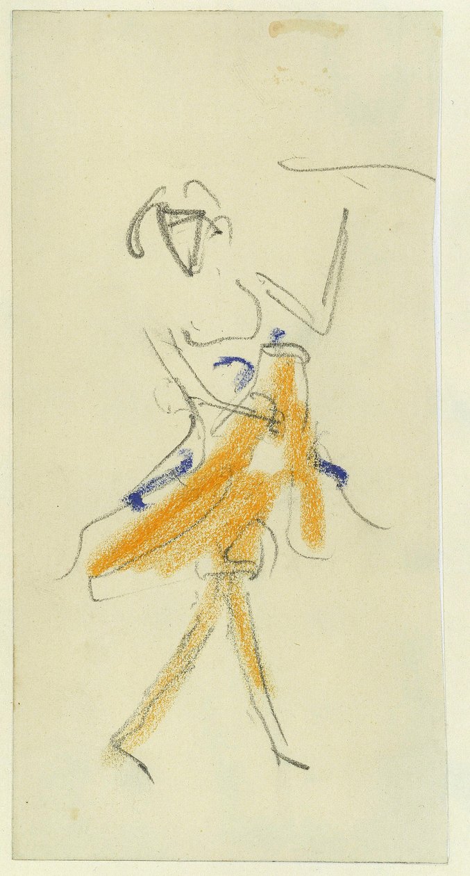 Un bailarin. Obra de Ernst Ludwig Kirchner (1880-1938), lápiz y pastel sobre cartulina de Ernst Ludwig Kirchner