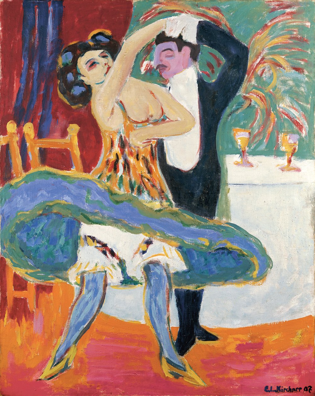 Vaudeville Theater (English Dancing Couple), c.1909 (óleo sobre lienzo) de Ernst Ludwig Kirchner