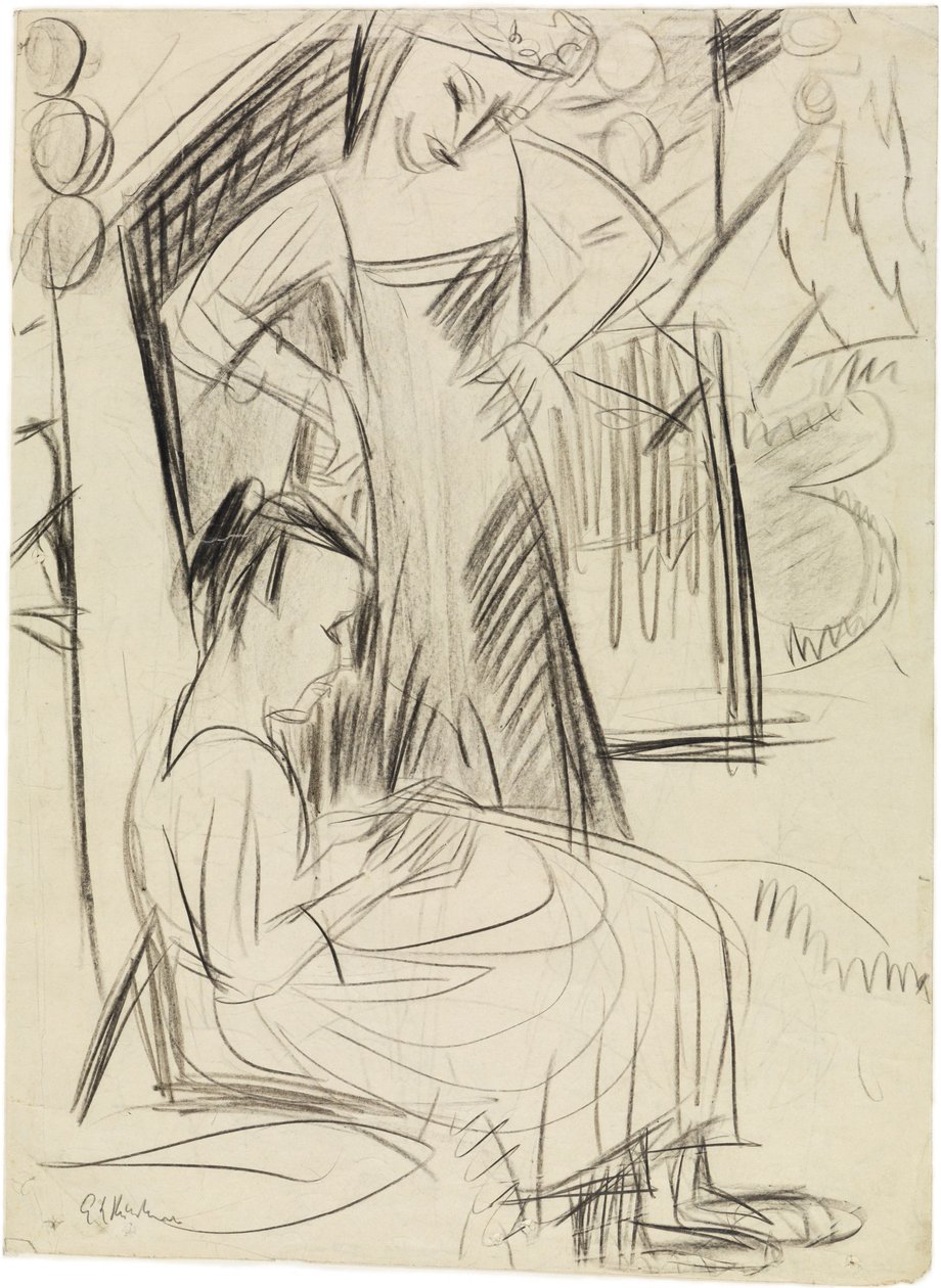 Dos chicas delante de la casa de Ernst Ludwig Kirchner