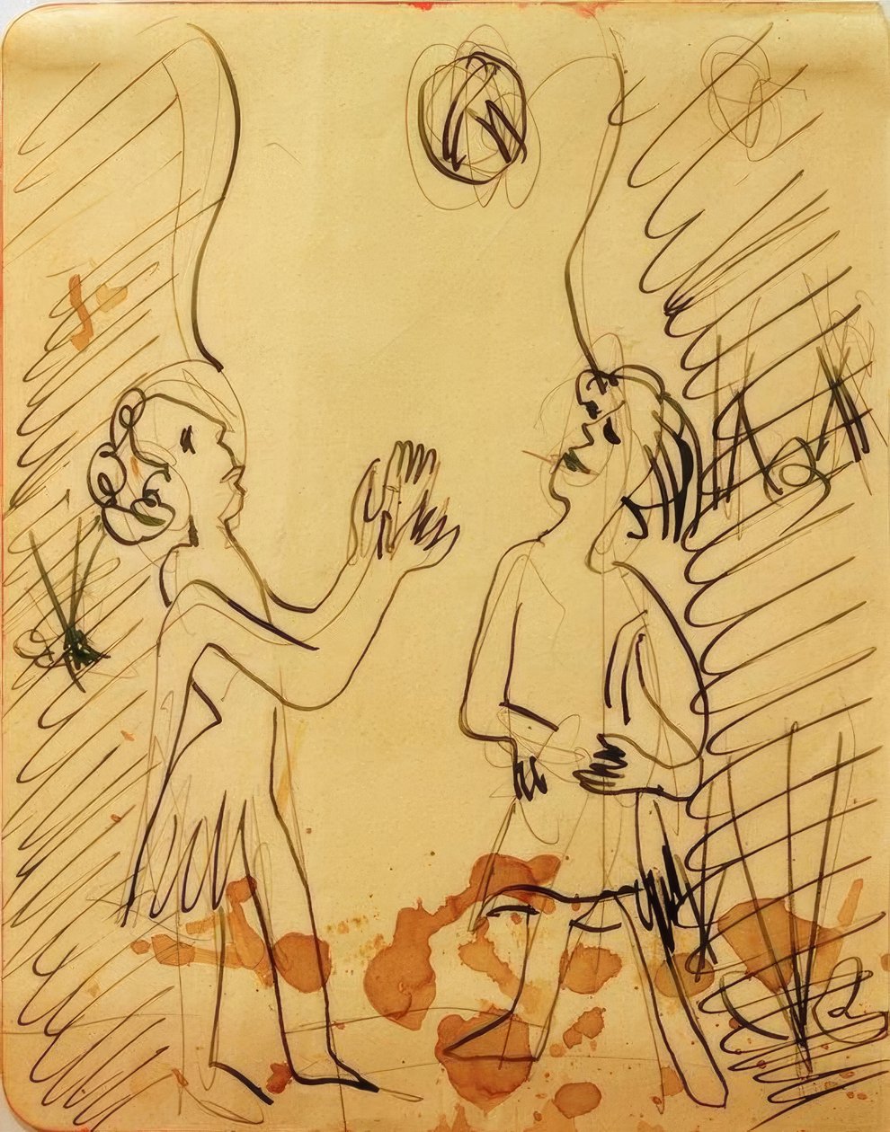 Dos niñas jugando a la pelota de Ernst Ludwig Kirchner