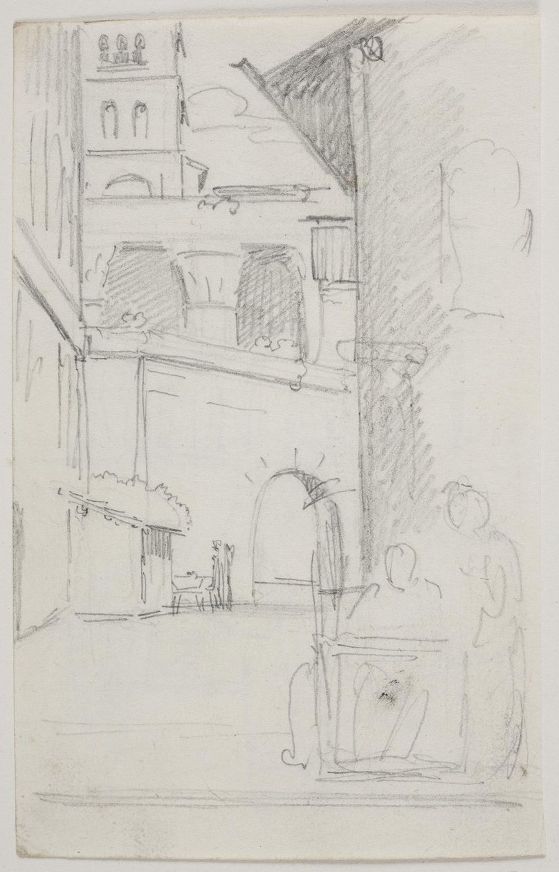 Estudio para "El escritor de cartas y la niña" de Ernst Meyer