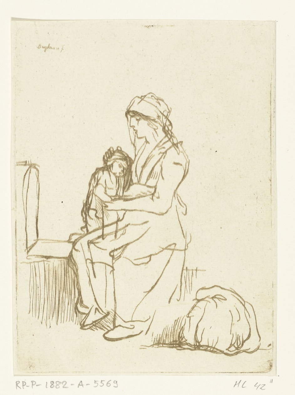 Madre con niño en su regazo de Ernst Willem Jan Bagelaar