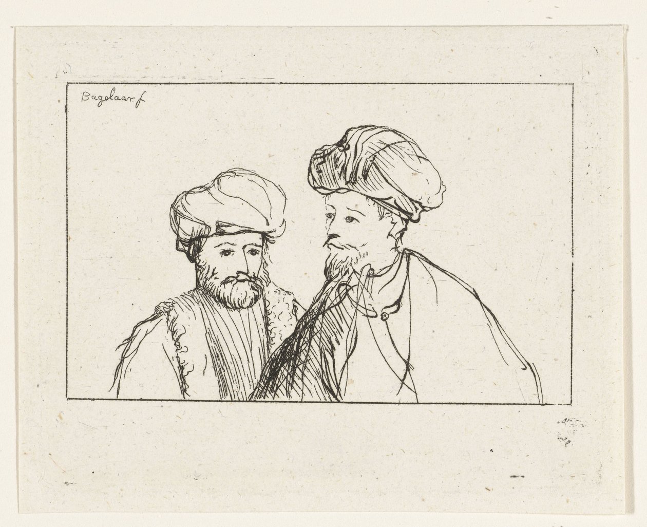 retrato, de, dos hombres, con, turbantes de Ernst Willem Jan Bagelaar
